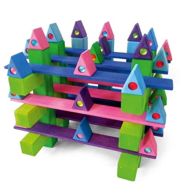 Bauspiel | Triangles | 50 Blocks With Tray 5 Bauspiel | Triangles | 50 Blocks With Tray - Image 3