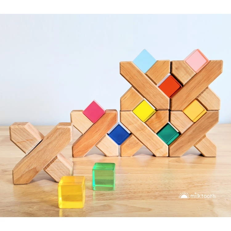 Bauspiel | X-Shapes | 32 Blocks With Tray 8 Bauspiel | X-Shapes | 32 Blocks With Tray - Image 6