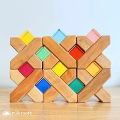 Bauspiel | X-Shapes | 32 Blocks With Tray 16 Bauspiel | X-Shapes | 32 Blocks With Tray -MILKTOOTH Sales Bauspiel X Shapes Lucite Cubes Wooden Building Blocks 2 a207ba7f 34d6 4086 8738 d965547a66b5