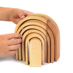 Bumbu Toys | Stacking Arches | Natural -MILKTOOTH Sales Bumbu Wooden Stacking Arches Natural 2