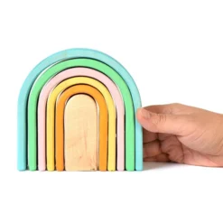 Bumbu Toys | Stacking Arches | Pastel -MILKTOOTH Sales Bumbu Wooden Stacking Arches Pastel 3