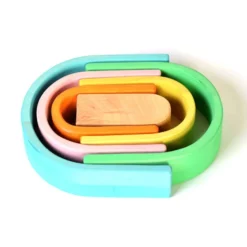 Bumbu Toys | Stacking Arches | Pastel -MILKTOOTH Sales Bumbu Wooden Stacking Arches Pastel 5