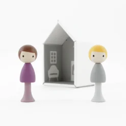 CLiCQUES | Magnetic Wooden Toys | Luca & Tom -MILKTOOTH Sales CLiCQUES wooden toys magnetic timber people Luca Tom with house 2