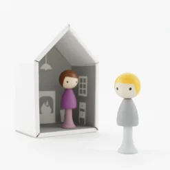 CLiCQUES | Magnetic Wooden Toys | Luca & Tom -MILKTOOTH Sales CLiCQUES wooden toys magnetic timber people Luca Tom with house