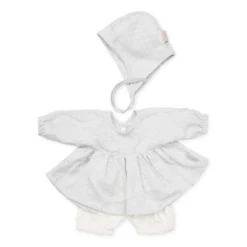 Cam Cam | Doll's Clothing Set & Bonnet | Grey Wave