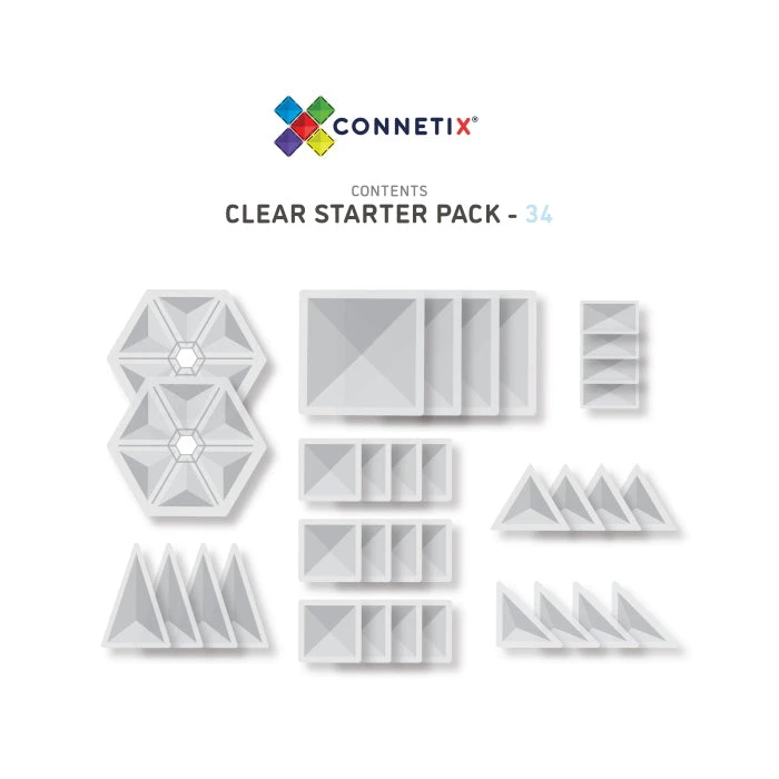 Connetix Tiles | 34 Piece Clear Pack 8 Connetix Tiles | 34 Piece Clear Pack - Image 6