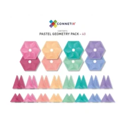 Connetix Tiles | 40 Piece Pastel Geometry Pack -MILKTOOTH Sales Connetix Tiles 40 Piece Pastel Geometry Pack 5