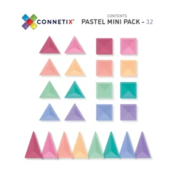 Connetix Tiles | 32 Piece Pastel Mini Pack -MILKTOOTH Sales Connetix Tiles Pastel Mini Pack 32 Pieces pack contents