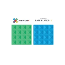 Connetix Tiles | 2 Piece Rainbow Base Plates | Blue & Green -MILKTOOTH Sales Connetix Tiles Rainbow Base Plates Blue Green pack contents