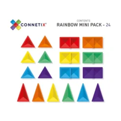Connetix Tiles | 24 Piece Rainbow Mini Pack -MILKTOOTH Sales Connetix Tiles Rainbow Mini Pack 24 Pieces pack contents
