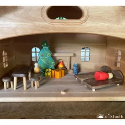 Drewart | Witch's House Natural Roof | Wooden Doll House -MILKTOOTH Sales Drewart Witch House Bumbu Furniture Campfire Cat Mikheev Christmas Tree Milk Tooth 2