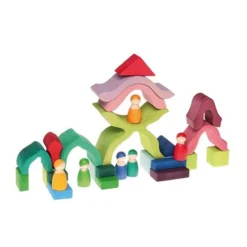 Grimm's | Wooden Flower Stacking Toy -MILKTOOTH Sales Grimm s Flower Wooden Stacking Toy Milk Tooth 2