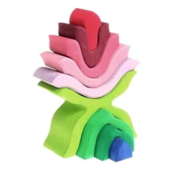 Grimm's | Wooden Flower Stacking Toy -MILKTOOTH Sales Grimm s Flower Wooden Stacking Toy Milk Tooth 3