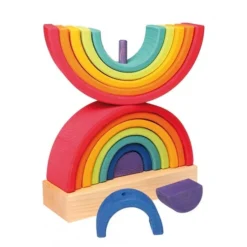 Grimm's | Double Rainbow Tower 8 Grimm's | Double Rainbow Tower -MILKTOOTH Sales Grimm s Rainbow Wooden Stacking Toy Double Tower Milk Tooth 2