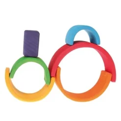 Grimm's | Small Rainbow -MILKTOOTH Sales Grimm s Rainbow Wooden Stacking Toy Small Milk Tooth 3