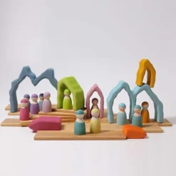 Grimm's | Coral Arch Stacker | Blue Cave 11 Grimm's | Coral Arch Stacker | Blue Cave -MILKTOOTH Sales Grimms Coral Arch Stacker Wooden Toy 2