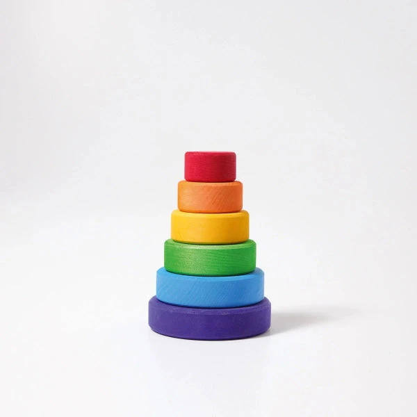 Grimm's | Conical Stacking Tower | Small Rainbow 3 Grimm's | Conical Stacking Tower | Small Rainbow