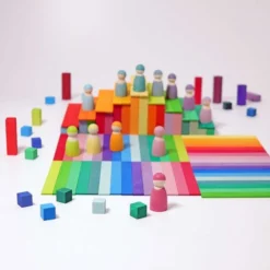 Grimm's | Small Stepped Pyramid -MILKTOOTH Sales Grimms Small Stepped Pyramid Building Blocks 3