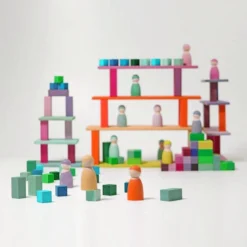 Grimm's | Small Stepped Pyramid -MILKTOOTH Sales Grimms Small Stepped Pyramid Building Blocks 4