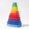 Grimm's | Triangular Stacking Tower | Large Rainbow -MILKTOOTH Sales Grimms Triangular Stacking Tower Large Rainbow