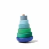 Grimm's | Wobbly Stacking Tower | Blue 2 Grimm's | Wobbly Stacking Tower | Blue -MILKTOOTH Sales Grimms Wobbly Stacking Tower Blue