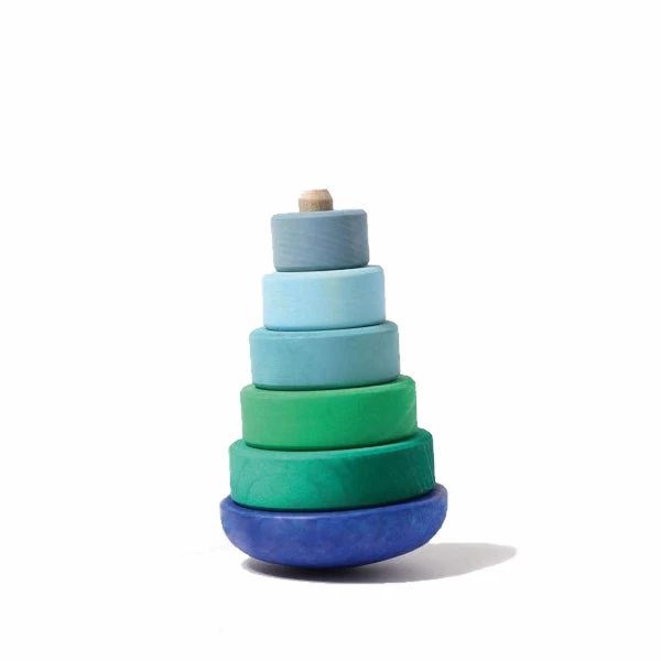 Grimm's | Wobbly Stacking Tower | Blue 3 Grimm's | Wobbly Stacking Tower | Blue