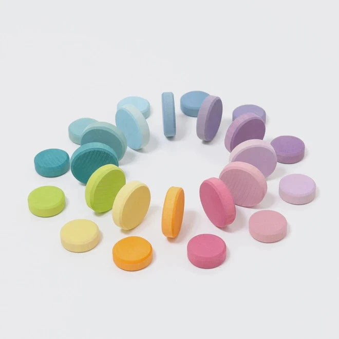 Grimm's | Wooden Pastel Coins 3 Grimm's | Wooden Pastel Coins