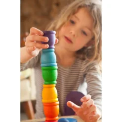 Grapat | 12 Mates Coloured -MILKTOOTH Sales Joguines Grapat 12 Mates Cups Wooden Toys 4