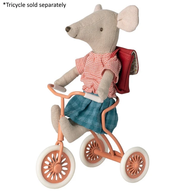 Maileg | Mouse Tricycle Big Sister With Bag Red 6 Maileg | Mouse Tricycle Big Sister With Bag Red - Image 4