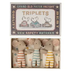 Maileg | Triplets Baby Mice In Matchbox -MILKTOOTH Sales Maileg Triplets Baby Mice Matchbox 2