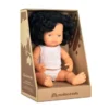 Miniland | Baby Doll 38cm | Black Curly Hair Caucasian Girl -MILKTOOTH Sales Miniland Curly Black Haired Girl Boxed
