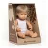 Miniland | Baby Doll 38cm | Dark Blond Caucasian Boy DAMAGED BOX -MILKTOOTH Sales Miniland Dark Blond Boy Boxed