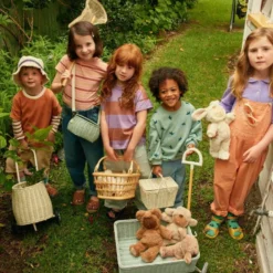 Olli Ella | Luggy Basket | Chalk -MILKTOOTH Sales Olli Ella Chalk Vintage Blue Luggy Minichari Piki Basket Wonder Wagon 2