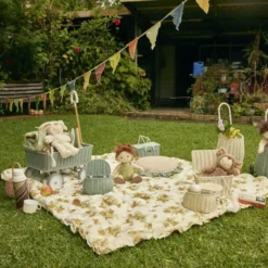 Olli Ella | Luggy Basket | Chalk -MILKTOOTH Sales Olli Ella Chalk Vintage Blue Luggy Minichari Piki Basket Wonder Wagon