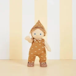 Olli Ella | Dinkum Doll Clothing | Rolo Romper Set Fawn -MILKTOOTH Sales Olli Ella Dinkum Doll Cotton Rolo Romper Set Fawn 3