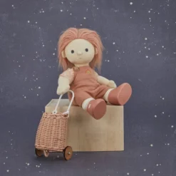 Olli Ella | Doll Luggy Basket | Rose -MILKTOOTH Sales Olli Ella Dinkum Doll Luggy Rose