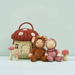 Olli Ella | Dinky Dinkum Bobby Bear -MILKTOOTH Sales Olli Ella Dinky Dinkums Woodland Bobby Bear Tilly Toadstool