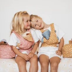 Olli Ella | Dinkum Doll Carrier Polka Dot -MILKTOOTH Sales Olli Ella Doll Carrier Carry Cot Polka Dot Leaf 2