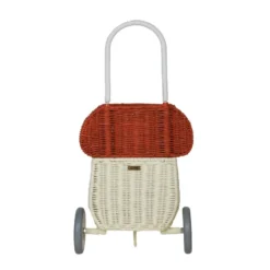 Olli Ella | Rattan Mushroom Luggy Basket Red -MILKTOOTH Sales Olli Ella Rattan Mushroom Luggy Red 6