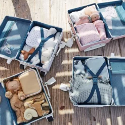 Olli Ella | See-Ya Suitcase | Pink Daisies -MILKTOOTH Sales Olli Ella See Ya Suitcase Steel Blue 4