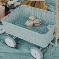Olli Ella | Rattan Wonder Wagon | Vintage Blue -MILKTOOTH Sales Olli Ella Wonder Wagon Vintage 5
