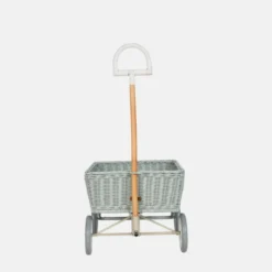 Olli Ella | Rattan Wonder Wagon | Vintage Blue -MILKTOOTH Sales Olli Ella Wonder Wagon Vintage Blue 5