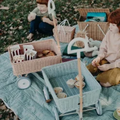 Olli Ella | Rattan Wonder Wagon | Rose -MILKTOOTH Sales Olli Ella Wonder Wagon Vintage Blue Rose