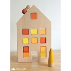 Papoose | Dutch Wood Houses 3 Pieces -MILKTOOTH Sales Papoose Dutch Houses 6