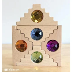 Papoose | Dutch Step Gables | 16 Gem Blocks In Tray -MILKTOOTH Sales Papoose Dutch Step Gables 16 Blocks 13