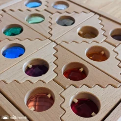 Papoose | Dutch Step Gables | 8 Cool Gem Blocks & 8 Warm Windows In Tray -MILKTOOTH Sales Papoose Dutch Step Gables Mix Cool Blocks Warm Windows