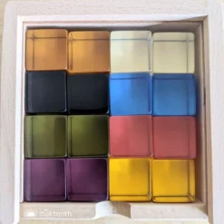 Papoose | Lucite Cubes 16 Earth Blocks With Tray -MILKTOOTH Sales Papoose Earth Lucite Cubes