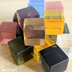 Papoose | Lucite Cubes 16 Earth Blocks With Tray -MILKTOOTH Sales Papoose Earth Lucite Cubes 4