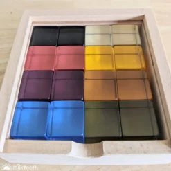 Papoose | Lucite Cubes 16 Earth Blocks With Tray -MILKTOOTH Sales Papoose Earth Lucite Cubes 5