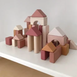 SABO Concept | Castle Building Blocks Pink & Mustard -MILKTOOTH Sales SABO Concept Castle Building Blocks Pink Mustard 2